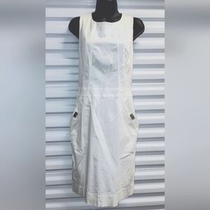 Classic Calvin Klein Dress Midi W/Pockets & Silver Hardware
